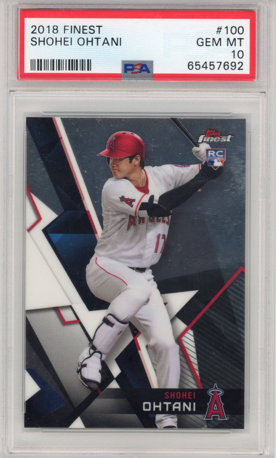 Graded 2018 Topps Finest Shohei Ohtani #100 Rookie RC Baseball Card PSA 10 Gem Mint
