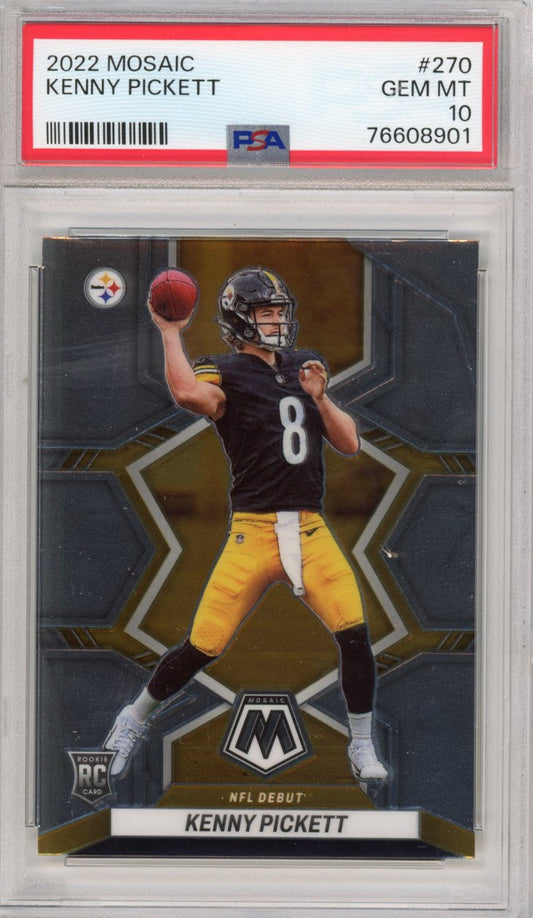 Graded 2022 Panini Mosaic Kenny Pickett #270 Rookie RC Football Card PSA 10 Gem Mint
