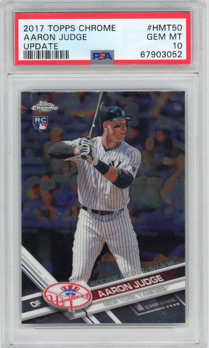 Graded 2017 Topps Chrome Aaron Judge #HMT50 Update Rookie RC Baseball Card PSA 10 Gem Mint