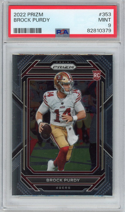 Graded 2022 Panini Prizm Brock Purdy #353 Rookie RC Football Card PSA 9 Mint