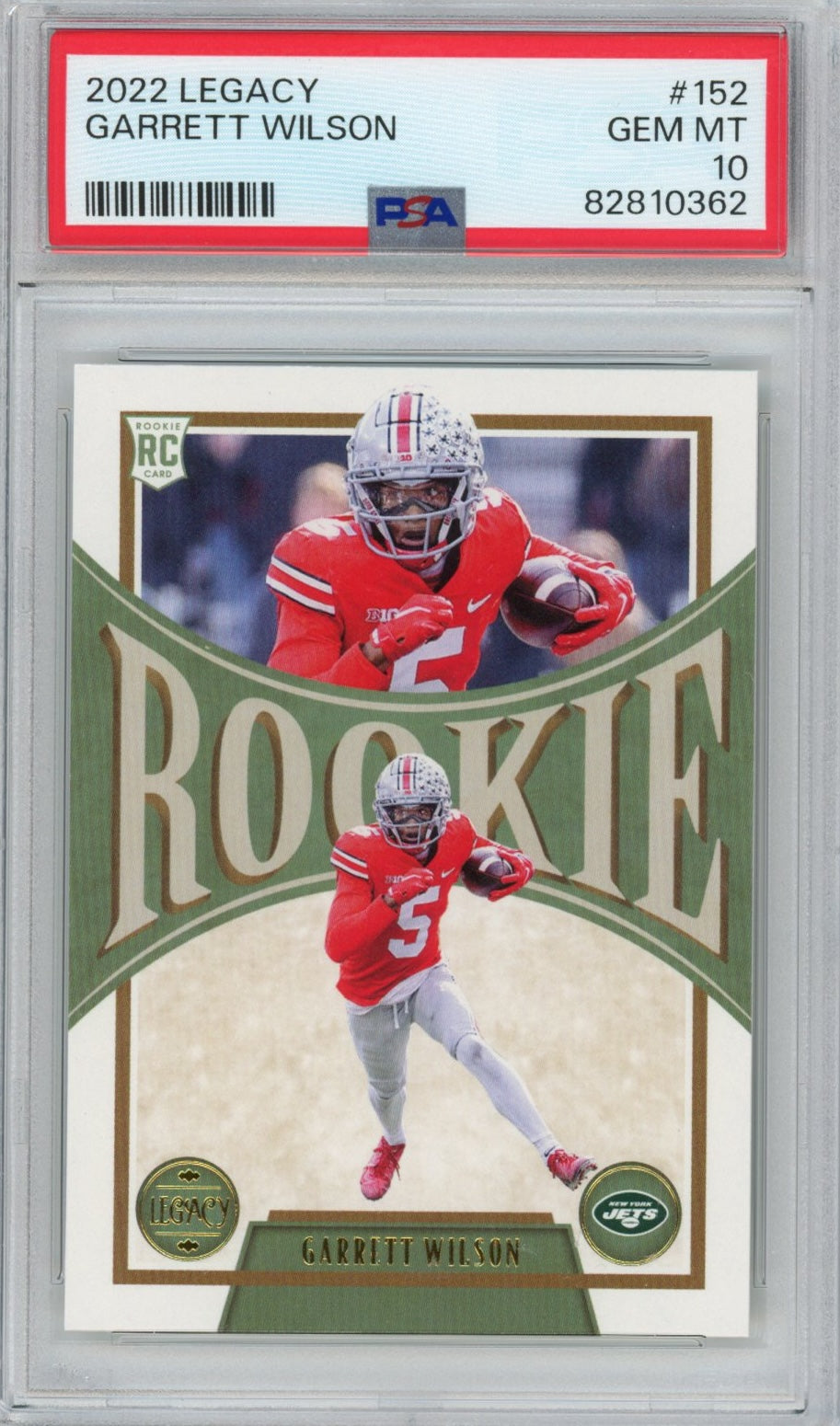 Graded 2022 Panini Legacy Garrett Wilson #152 Rookie RC Football Card PSA 10 Gem Mint