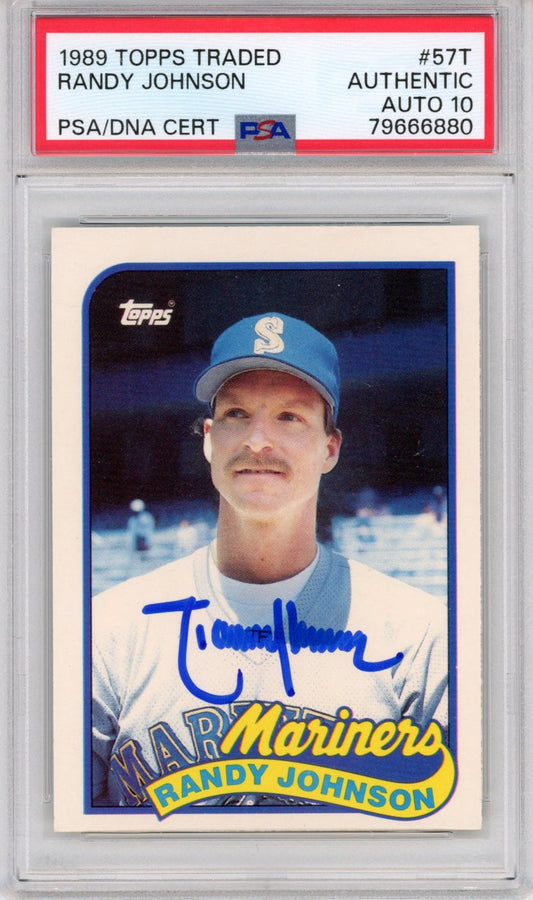 Graded 1989 Topps Traded Randy Johnson #57T Rookie RC Baseball Card PSA 10 Auto Grade Gem Mint