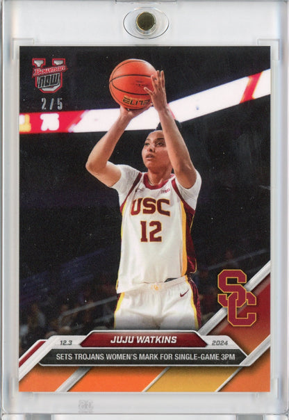 2024 Topps Bowman U Now JuJu Watkins #22 Orange #/5 USC Trojans Rookie RC Basketball Card