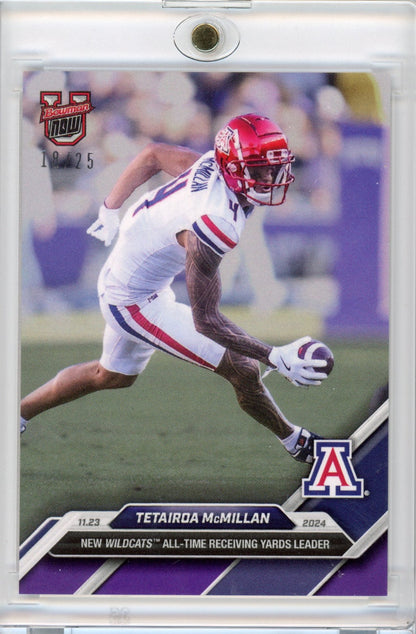 2024 Topps Bowman U Now Tetairoa McMillan #47 Purple #/25 Arizona Wildcats Football Card