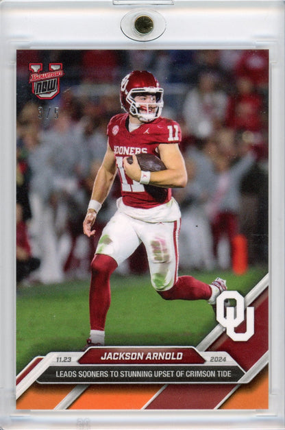 2024 Topps Bowman U Now Jackson Arnold #46 Orange #/5 Oklahoma Sooners Rookie RC Football Card