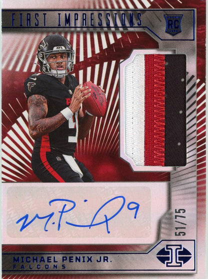 2024 Panini Illusions Michael Penix Jr #101 First Impressions Auto #/75 Rookie RC Football Card