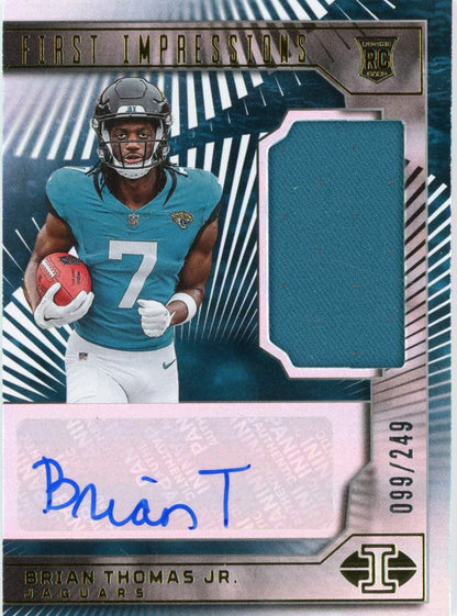 2024 Panini Illusions Brian Thomas Jr #108 First Impressions Auto #/249 Rookie RC Football Card
