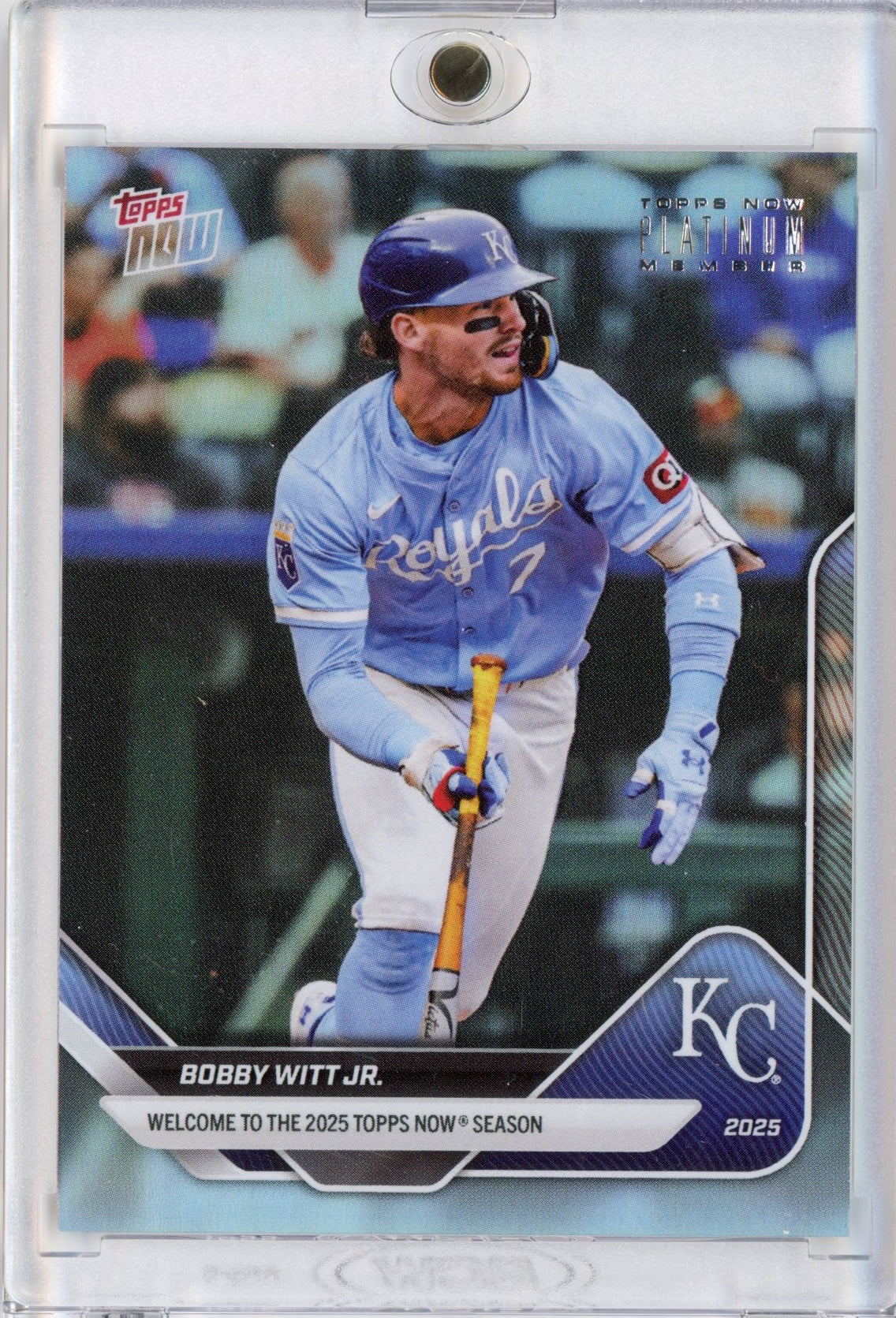 2025 Topps Now Bobby Witt Jr #WLCM Platinum Club Member Baseball Card
