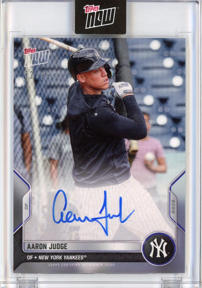 2022 Topps Now Road to Opening Day Aaron Judge #OD31A Auto /99 Baseball Card