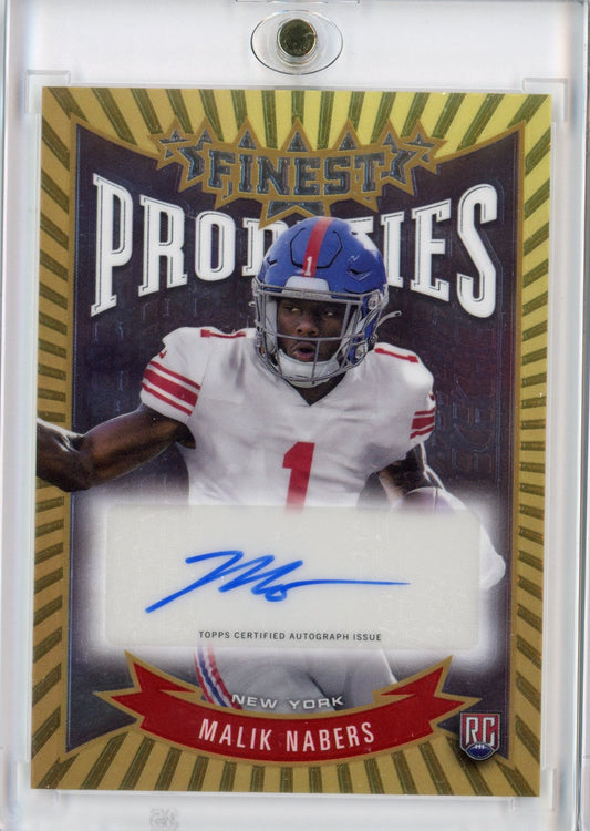 2024 Topps Finest Malik Nabers #PMN Prodigies Autograph Rookie RC Football Card