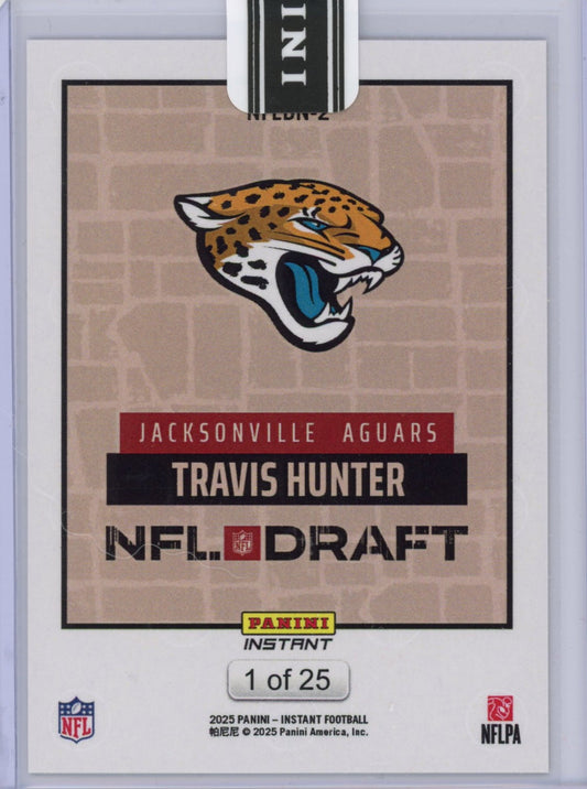 2025 Panini Instant NFL Travis Hunter #DN2 Draft Night Beige /25 Rookie RC Football Card
