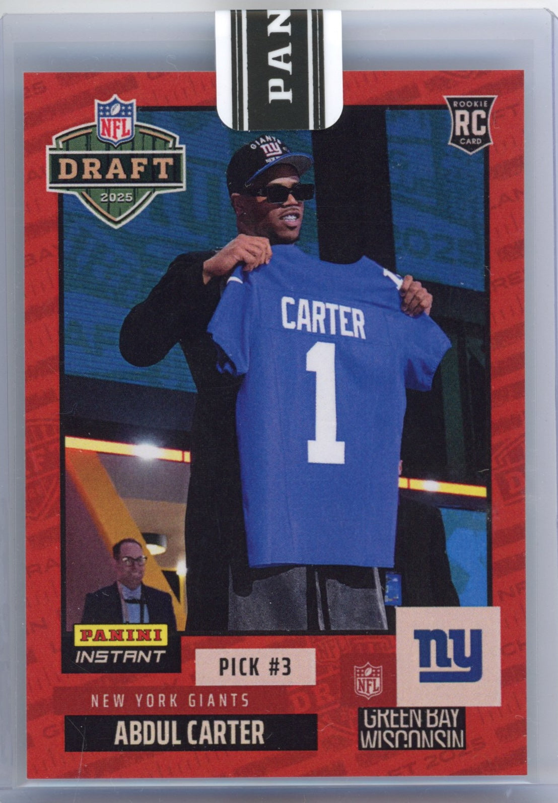 2025 Panini Instant NFL Abdul Carter #DN3 Draft Night Red /10 Rookie RC Football Card