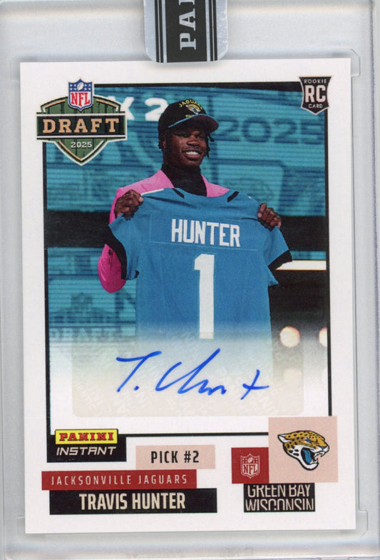 2025 Panini Instant NFL Travis Hunter #DN2 Draft Night Auto Rookie RC Football Card