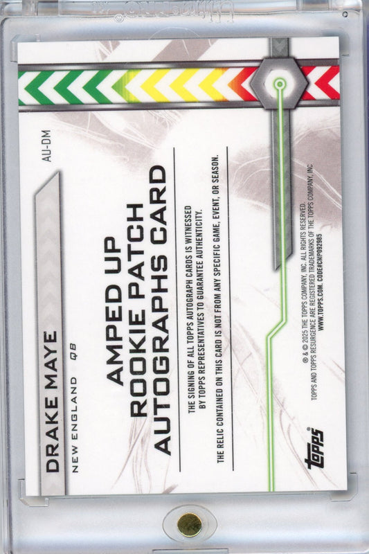 2024 Topps Resurgence Drake Maye #AUDM Amped Up Rookie Patch Auto /125 Rookie RC Football Card