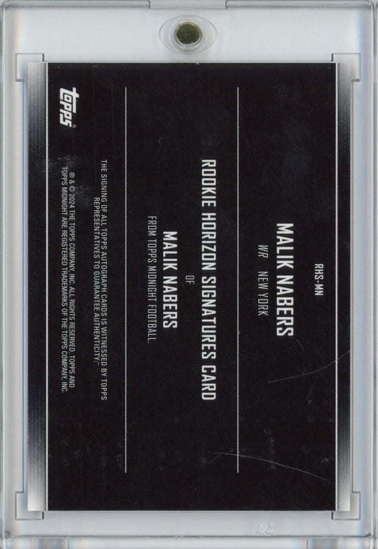 2024 Topps Midnight Malik Nabers #RHSMN Horizons Autograph Rookie RC Football Card