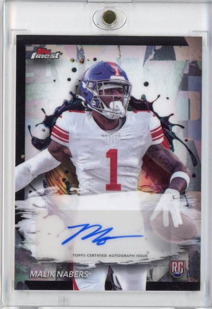 2024 Topps Finest Malik Nabers #RFAMN Autograph Rookie RC Football Card