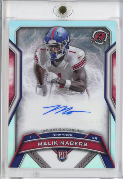 2024 Topps Resurgence Malik Nabers #RRSMN Autograph Rookie RC Football Card