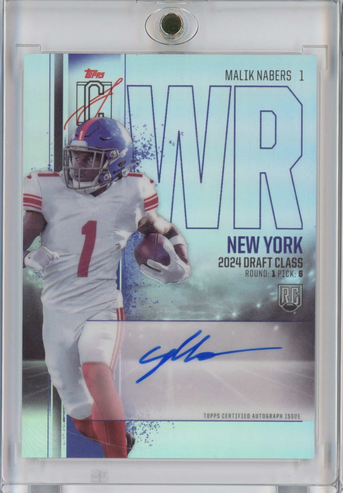 2024 Topps Malik Nabers #RCVMN Signature Class Chrome Autograph Variation Rookie RC Football Card