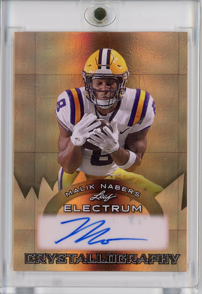 2024 Leaf Electrum Malik Nabers #CLAMN1 Bronze Crystallogoraphy Autograph /29 Rookie RC Football Card