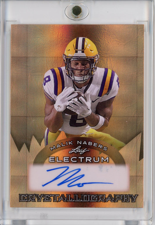 2024 Leaf Electrum Malik Nabers #CLAMN1 Bronze Crystallogoraphy Autograph /29 Rookie RC Football Card