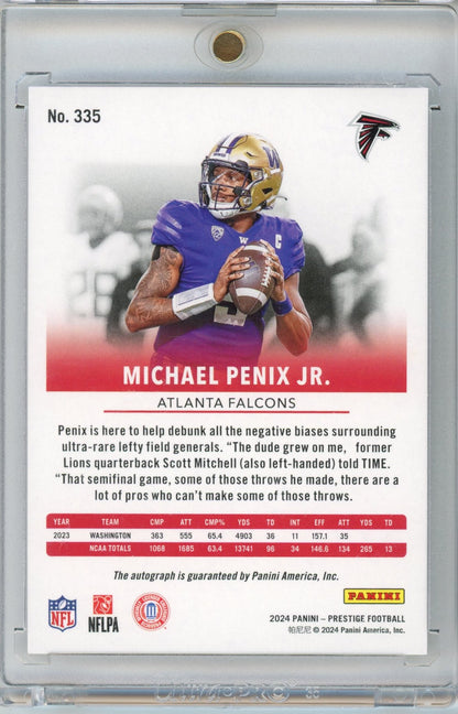 2024 Panini Prestige Michael Penix Jr #335 Xtra Points Auto Rookie RC Football Card