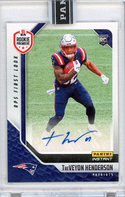 2025 Panini Instant NFL TreVeyon Henderson #37 RPS First Look Auto /99 Rookie RC Football Card