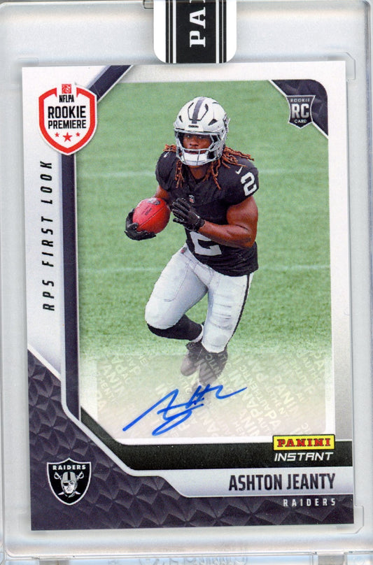 2025 Panini Instant NFL Ashton Jeanty #2 RPS First Look Auto /99 Rookie RC Football Card