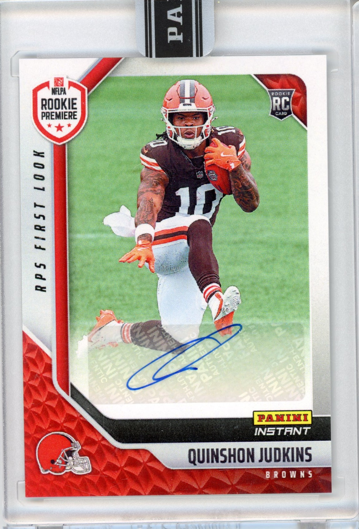 2025 Panini Instant NFL Quinshon Judkins #26 RPS First Look Auto /99 Rookie RC Football Card