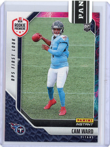 2025 Panini Instant NFL Cam Ward #4 RPS First Look Lightning /5 Rookie RC Football Card