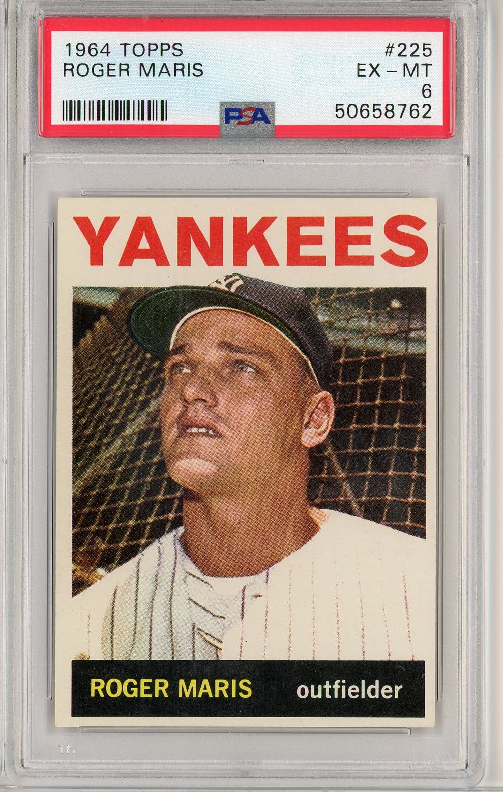 Graded 1964 Topps Roger Maris #225 Baseball Card PSA 6 EX-MT