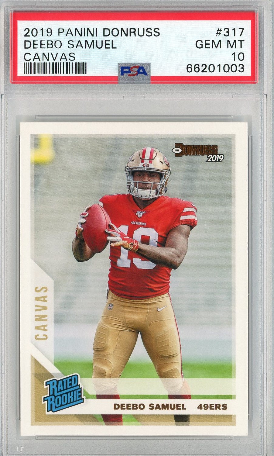 Graded 2019 Panini Donruss Deebo Samuel #317 Canvas Rookie RC Football Card PSA 10 Gem Mint