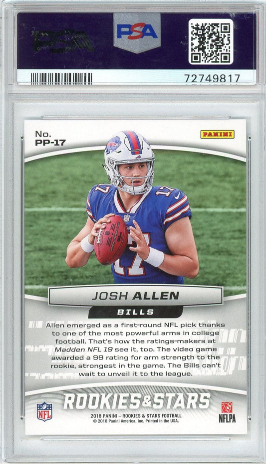 Graded 2018 Panini R & S Josh Allen #PP17 Precision Passers Rookie RC Football Card PSA 10 Gem Mint