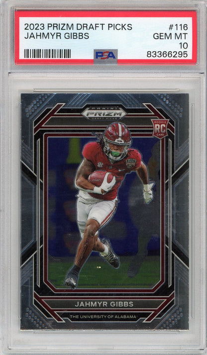 Graded 2023 Prizm DP Jahmyr Gibbs #116 Rookie RC Football Card PSA 10 Gem Mint