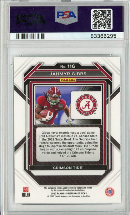 Graded 2023 Prizm DP Jahmyr Gibbs #116 Rookie RC Football Card PSA 10 Gem Mint