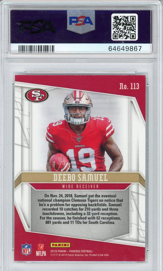 Graded 2019 Panini Phoenix Deebo Samuel #113 Rookie RC Football Card PSA 10 Gem Mint