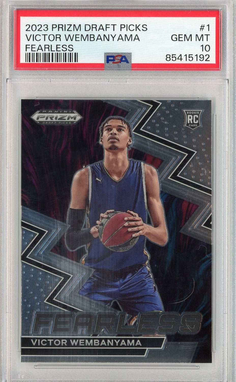 Graded 2023 Panini Prizm Draft Picks Victor Wembanyama #1 Fearless Rookie Basketball Card PSA 10 Gem Mint
