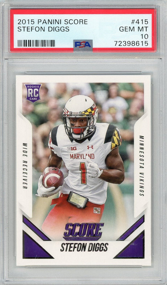 Graded 2015 Panini Score Stefon Diggs #415 Rookie RC Football Card PSA 10 Gem Mint
