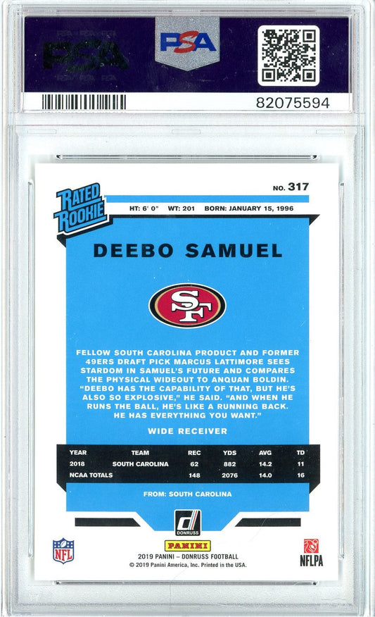 Graded 2019 Panini Donruss Deebo Samuel #317 Rookie RC Football Card PSA 10 Gem Mint