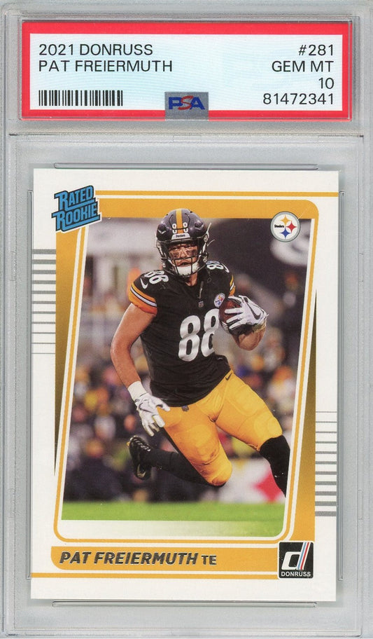 Graded 2021 Donruss Pat Freiermuth #281 Rookie RC Football Card PSA 10 Gem Mint