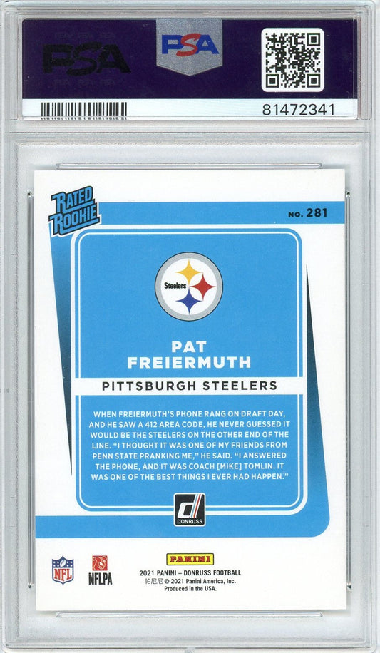 Graded 2021 Donruss Pat Freiermuth #281 Rookie RC Football Card PSA 10 Gem Mint