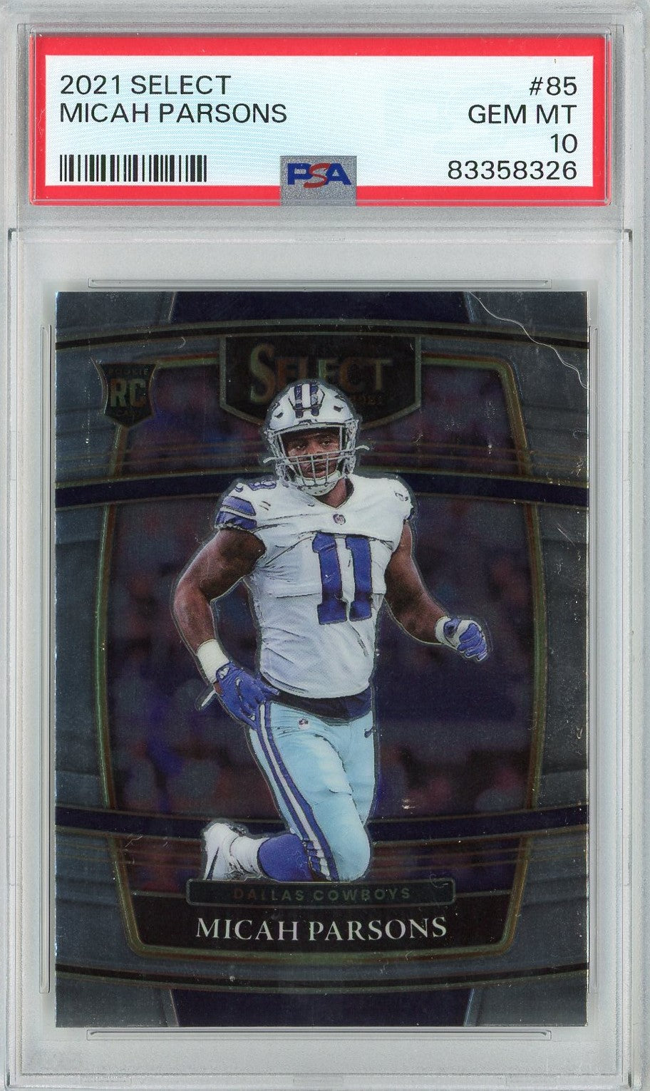 Graded 2021 Panini Select Micah Parsons #85 Rookie RC Football Card PSA 10 Gem Mint