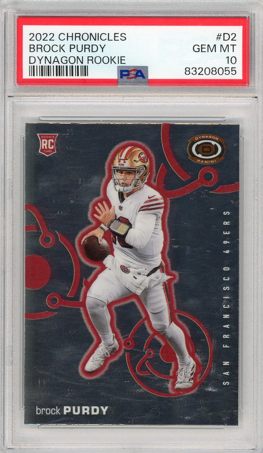 Graded 2022 Panini Chronicles Brock Purdy #D2 Dynagon Rookie RC Football Card PSA 10 Gem Mint
