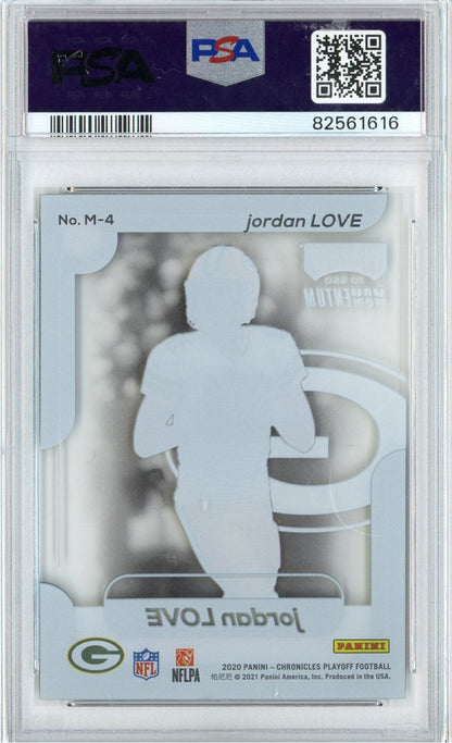 Graded 2020 Panini Chronicles Jordan Love #M4 Playoff Momentum Rookies RC Football Card PSA 10 Gem Mint