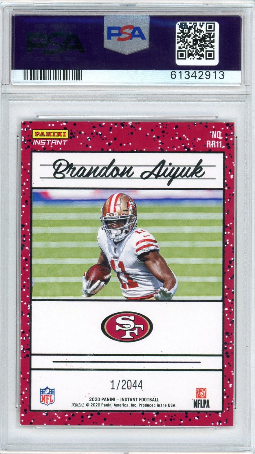 Graded 2020 Panini Instant Brandon Aiyuk #RR11 Rated Rookie Retro Rookie RC Football Card PSA 10 Gem Mint