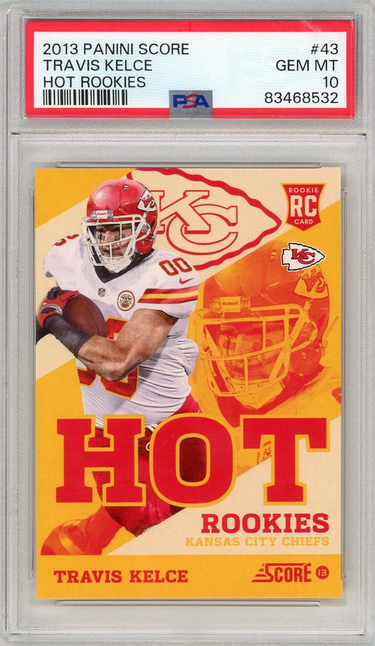 Graded 2013 Panini Score Travis Kelce #43 Hot Rookies RC Football Card PSA 10 Gem Mint