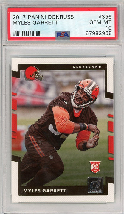 Graded 2017 Panini Donruss Myles Garrett #356 Rookie RC Football Card PSA 10 Gem Mint