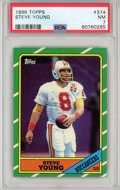 Graded 1986 Topps Steve Young #374 Rookie RC Football Card PSA 7 Near Mint
