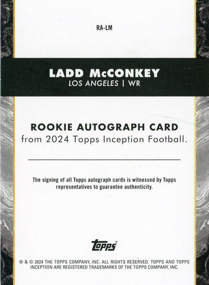 2024 Topps Inception Ladd McConkey #RALM Purple Autograph /125 Rookie RC Football Card