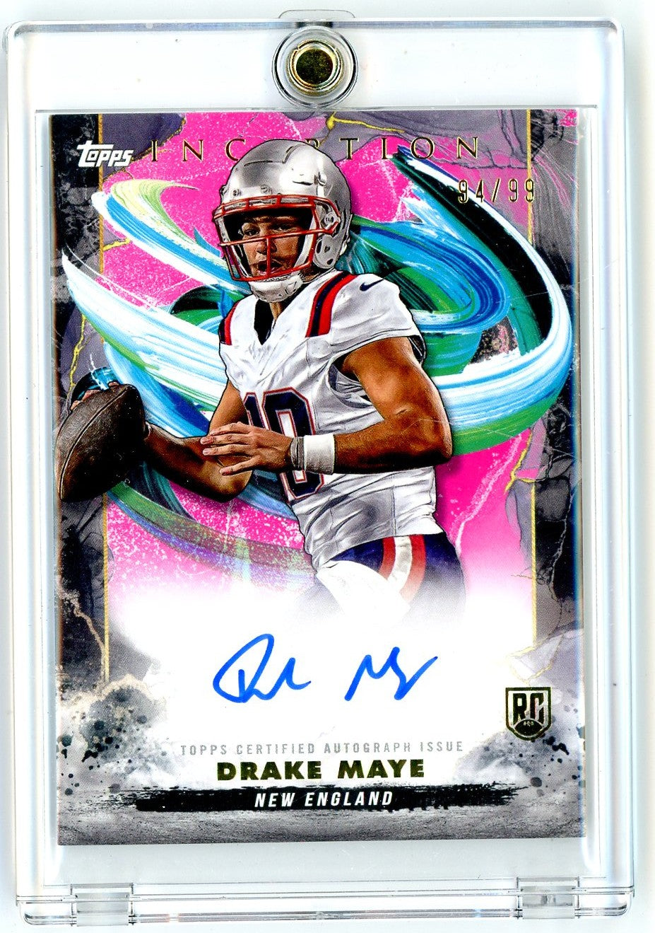 2024 Topps Inception Drake Maye #RADM Magenta Auto /99 Rookie RC Football Card