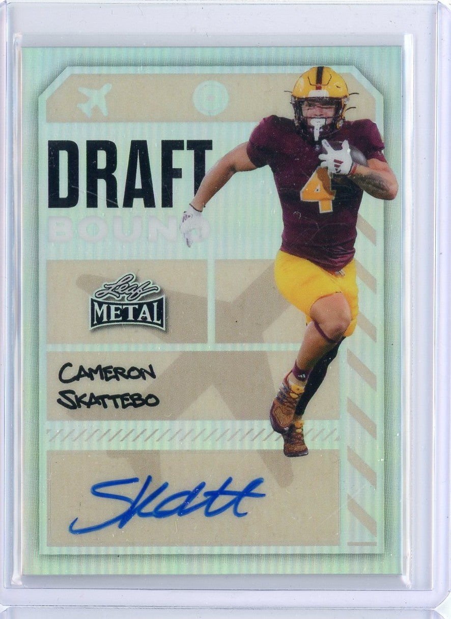 2025 Leaf Metal Cameron Skattebo #DBACS1 Draft Bound Silver /200 Rookie RC Football Card